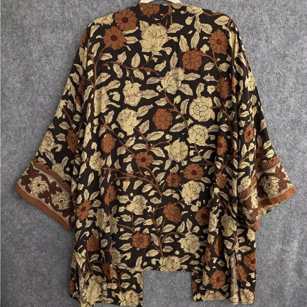 Soft Surroundings Autumn Floral Long Kimono Cardigan 1X - Picture 3 of 4